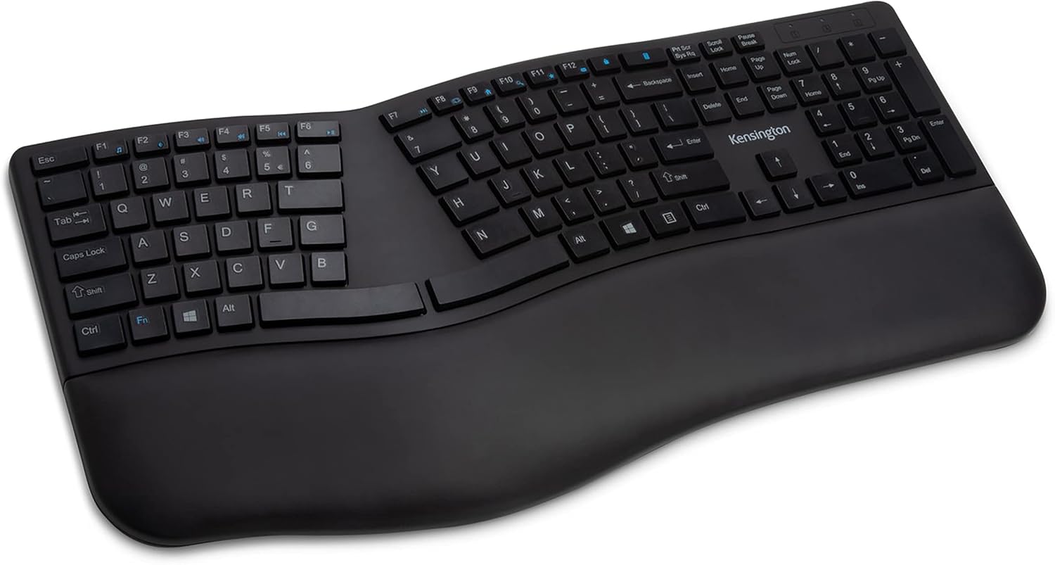 Kensington Pro Fit Ergonomic Wireless Keyboard - Black (K75401US) Pack of 2