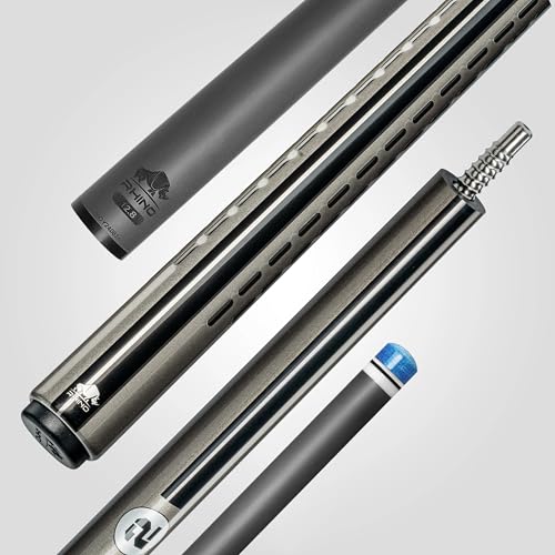 RHINO Nebula 2 Pool Cue - 100% Carbon Fiber Shaft & Composite Butt. Time Crystal Tip, Pro Taper Design, 12.4 mm,12.8 mm. 3/8-8 Joint