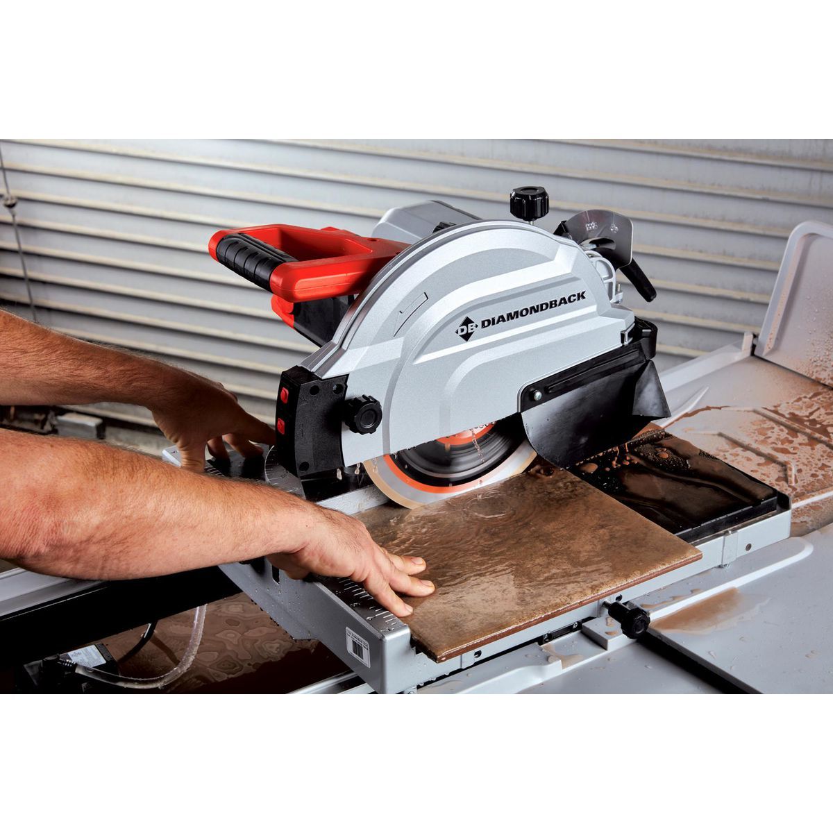 DIAMONDBACK 15 Amp, 10 in.  Wet Tile Saw with Sliding Table and Extended Rip Capacity