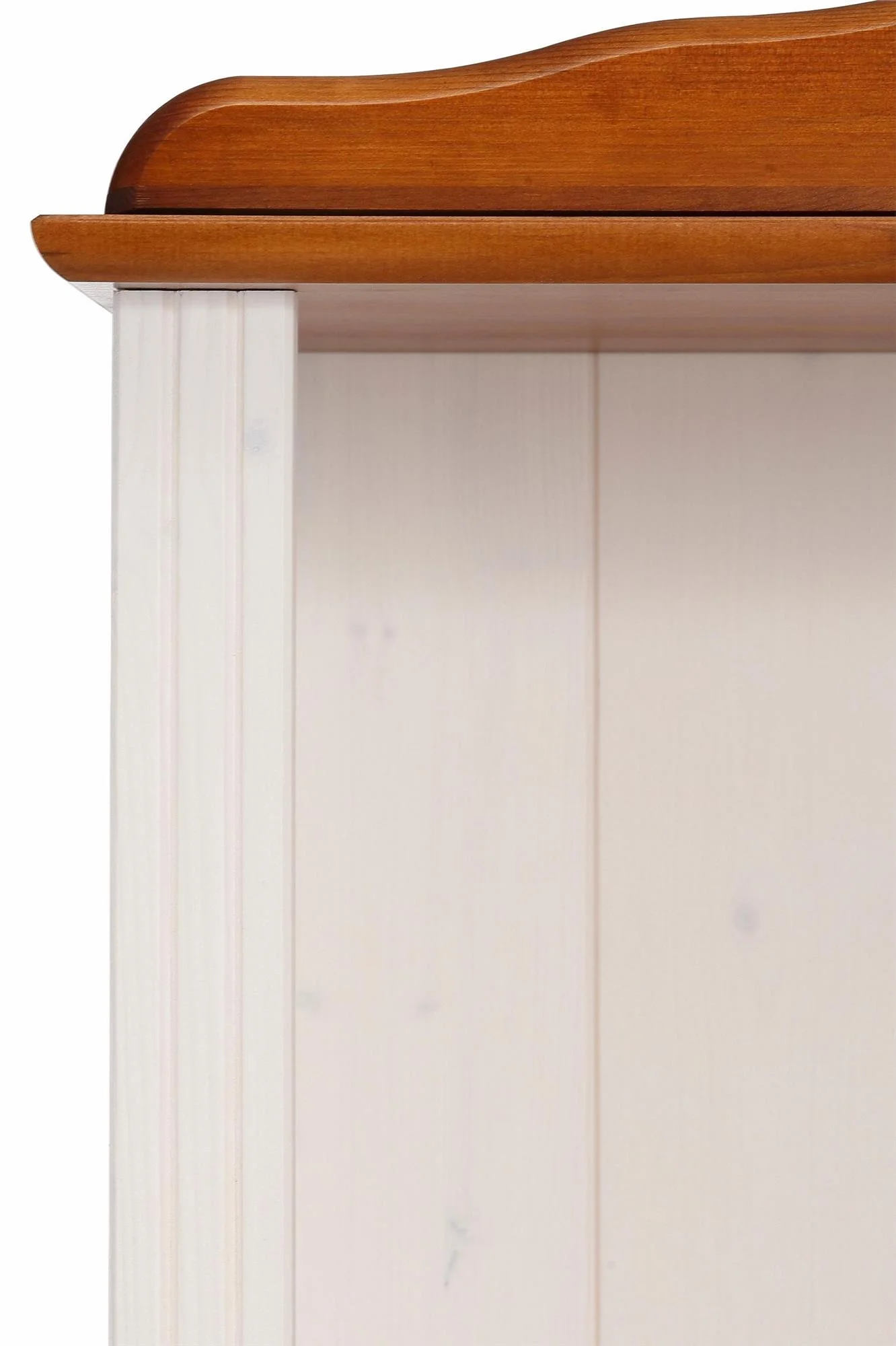 RealRooms Chester 5 Shelf Open Bookcase, White and Honey
