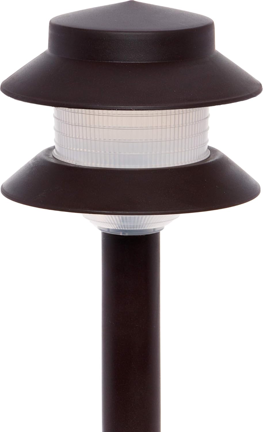 GreenLighting 35 Lumen Modern 2-Tier Low Voltage Path Light - Outdoor 2.5 Watt Landscape Light (12 Pack, Dark Brown)
