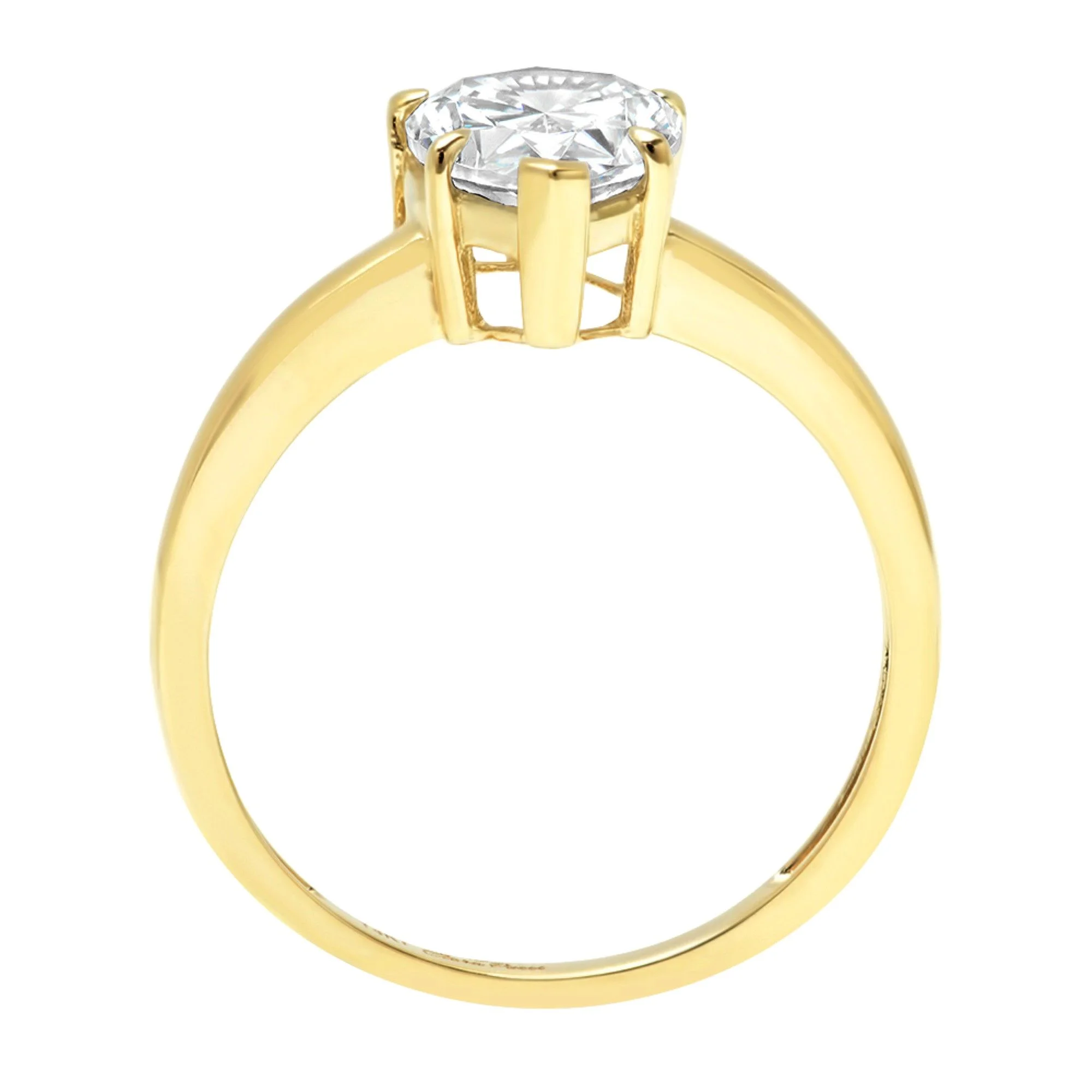 1.0 ct Pear Cut Real Genuine Natural Diamond VS1-VS2 G-H 18K Yellow Gold Solitaire Promise Wedding Statement Engagement Designer Ring size 4