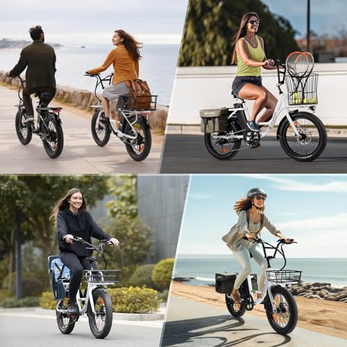 isinwheel U1 Electric Bike, 500W Motor, 20 mph, Folding Ebike, 14"/16"/20" Adults Electric Bicycles, 280.8Wh Battery, 25 Miles PAS Range, Black