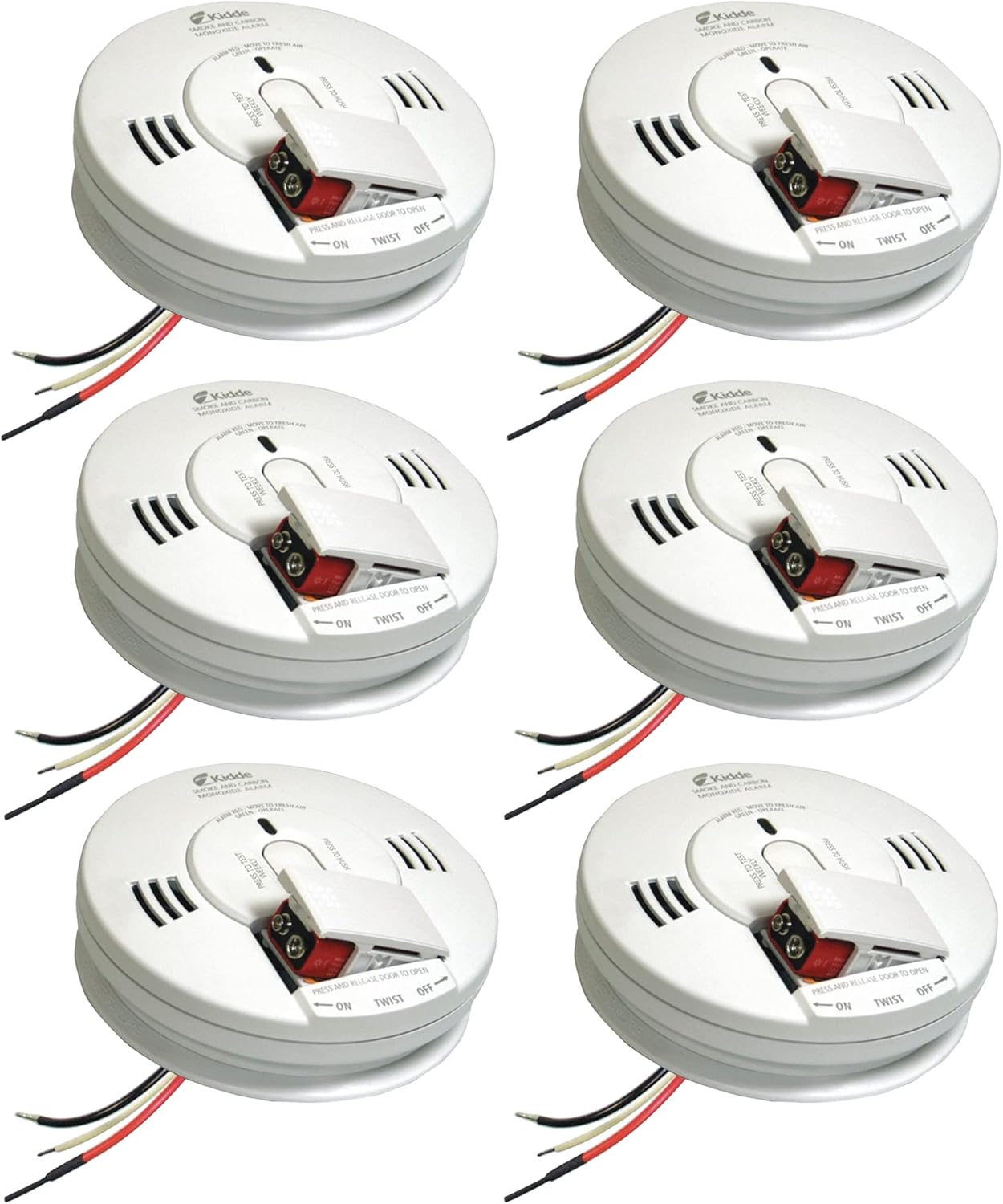 Kidde Smoke & Carbon Monoxide Detector, Hardwired, Interconnect Combination Smoke & CO Alarm with Battery Backup, Voice Alert, Pack of 2