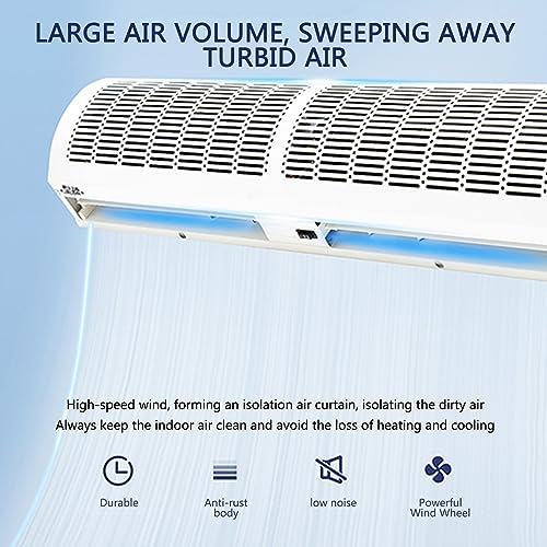 Wall-Mounted Air Curtain Powerful Air Door Door Blower for Keep Flies Commercial Indoor Air Curtain for Doors Air Door Fan with Remote Control Easy