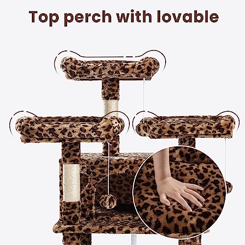 SHA CERLIN 68 Inches Multi-Level Large Cat Tree for Large Kitties/Big Cat Tower with Condo/Cozy Plush &zwnj
