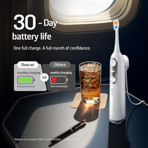 Soocas NEOS II - Electric Toothbrush with Water Flosser, Sonic Electric Toothbrush for Adults, Cordless Water Flosser for Travel