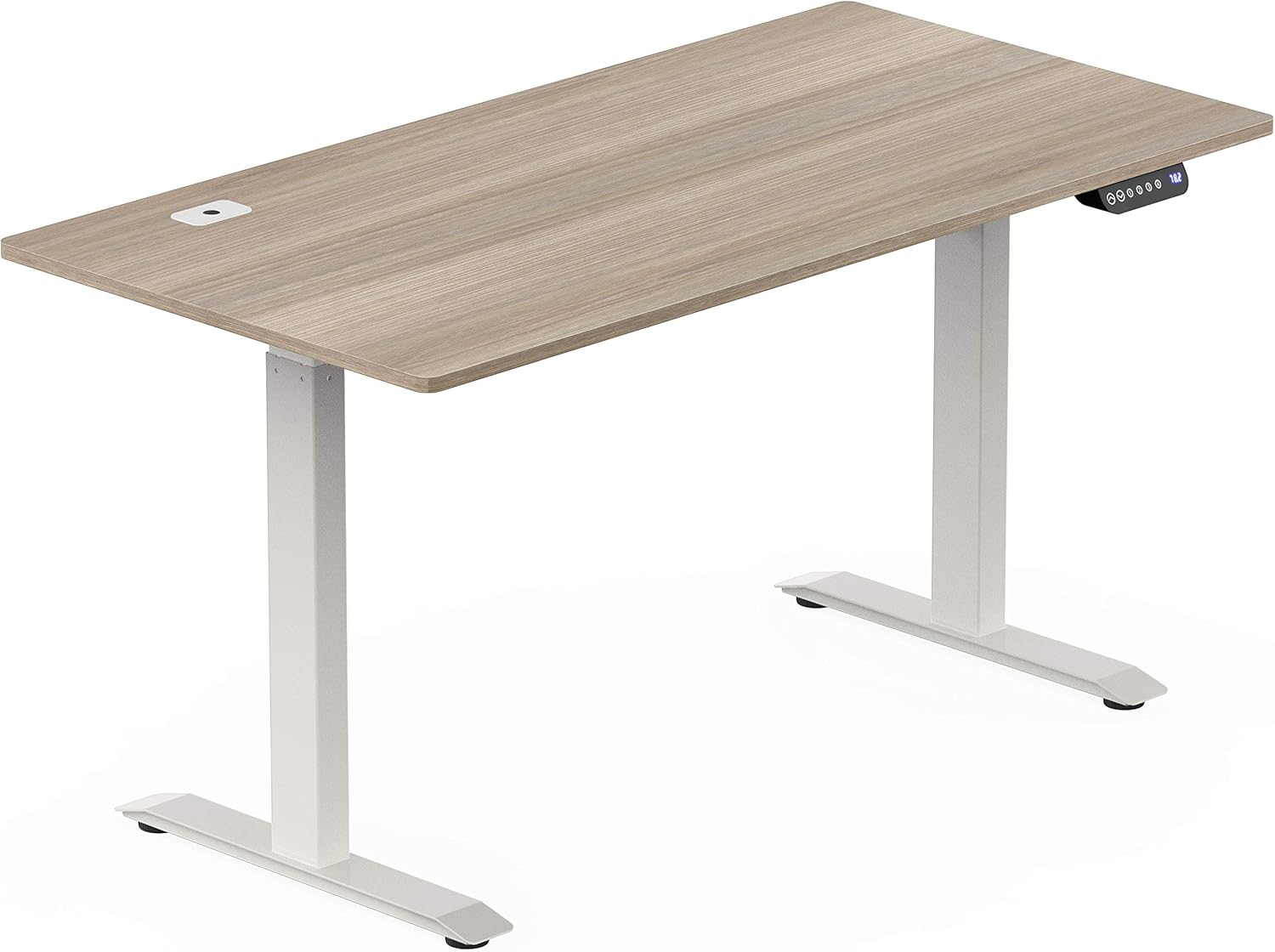 SHW 55-Inch Large Electric Height Adjustable Standing Desk, 55 x 28 Inches, Oak