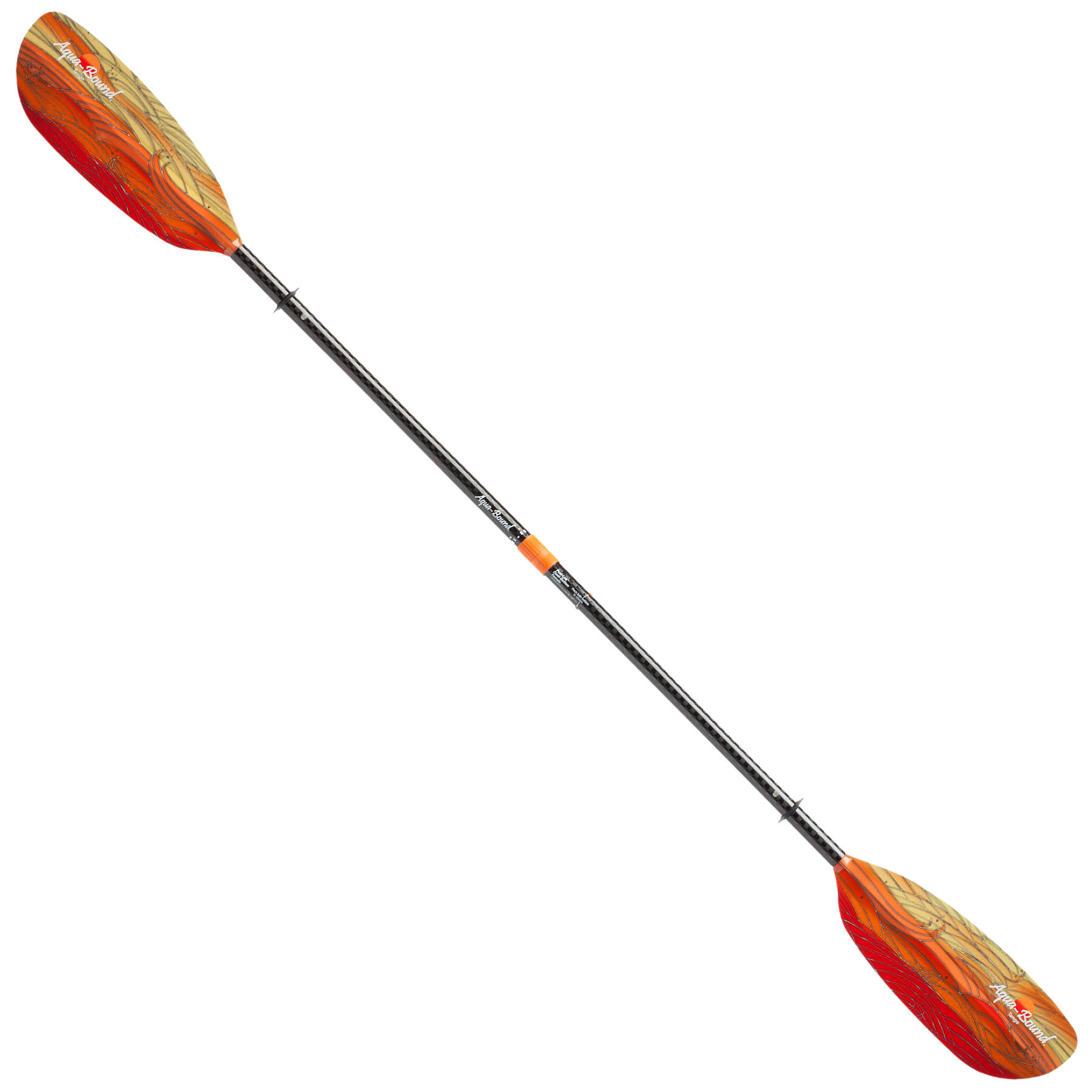 Aqua Bound Tango Fiberglass Lam / Posi-Lok Carbon Kayak Paddle 4pc 215 - Black