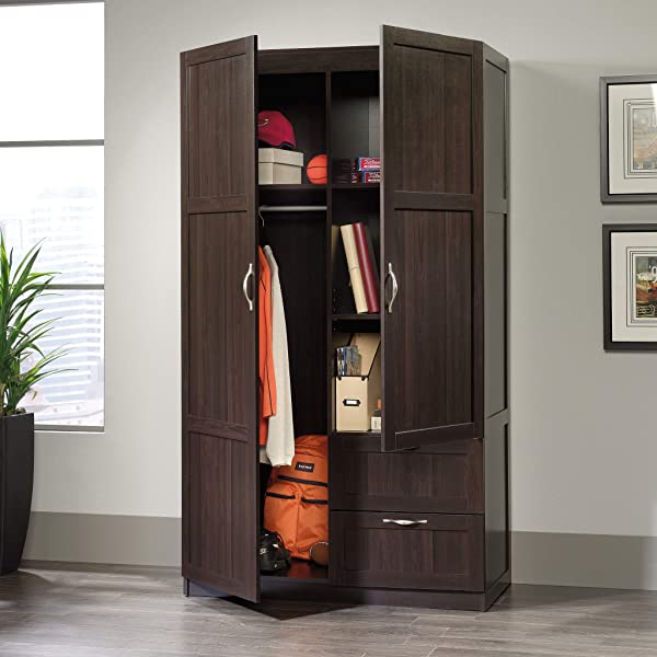 Sauder Large Storage Cabinet, Cinnamon Cherry Finish Cinnamon Cherry Cabinet