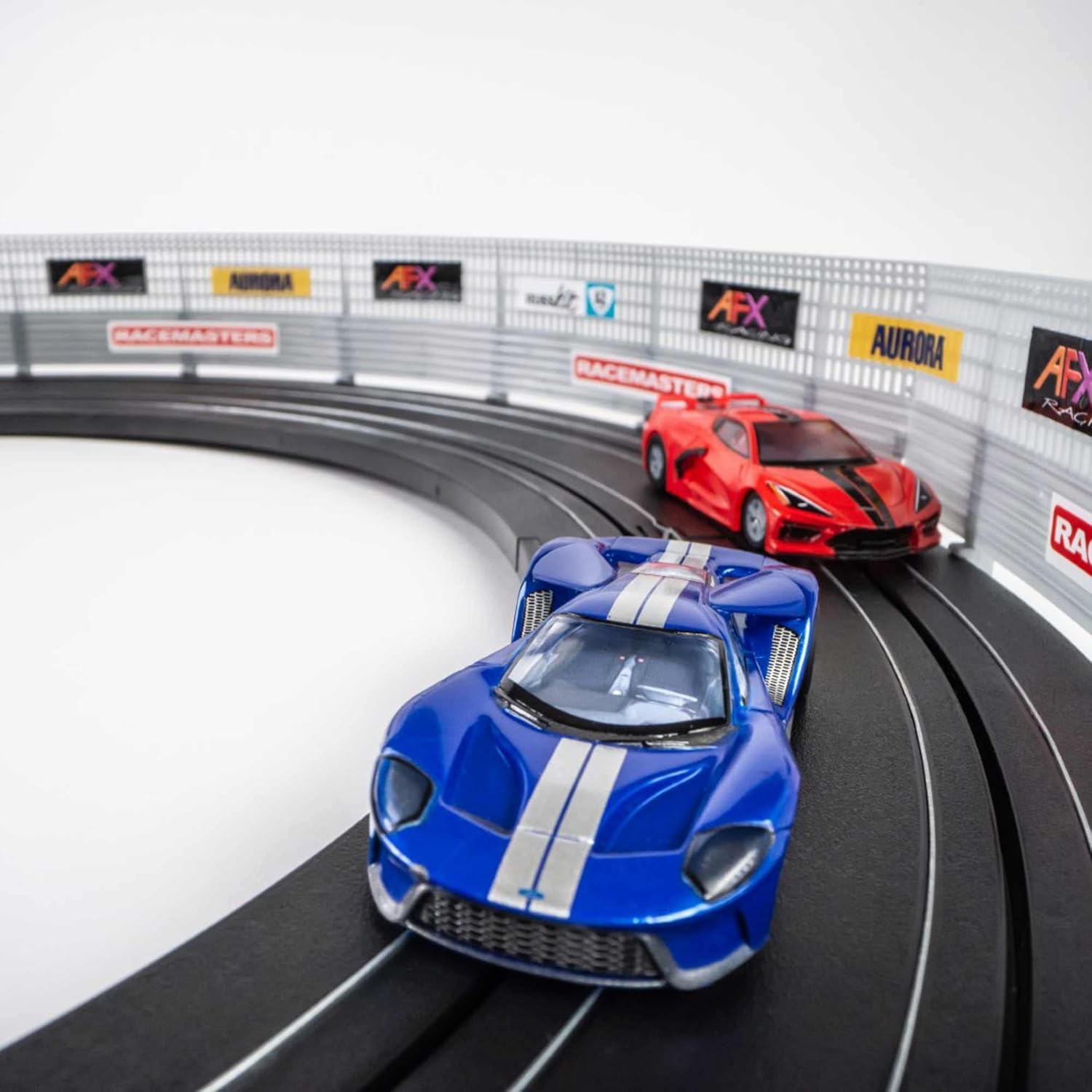 AFX/Racemasters Super Cars Set15ft TrackMega G+ ChassisTri-Pack AFX22032 HO Slot Racing Sets