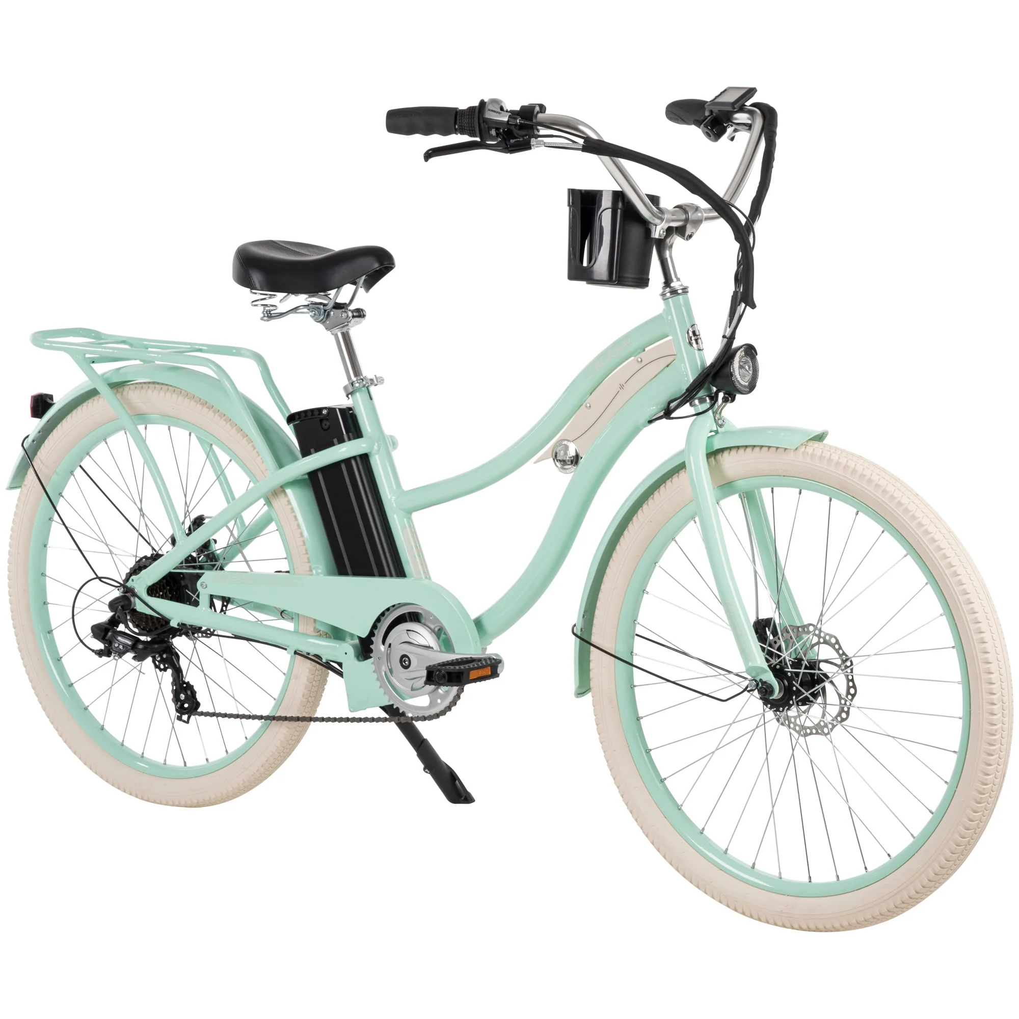 Huffy Nel Lusso 26-in 7-Spd Electric Cruiser Bike with Throttle, Ages 14+ Years,  Mint Green,  36V, 350W