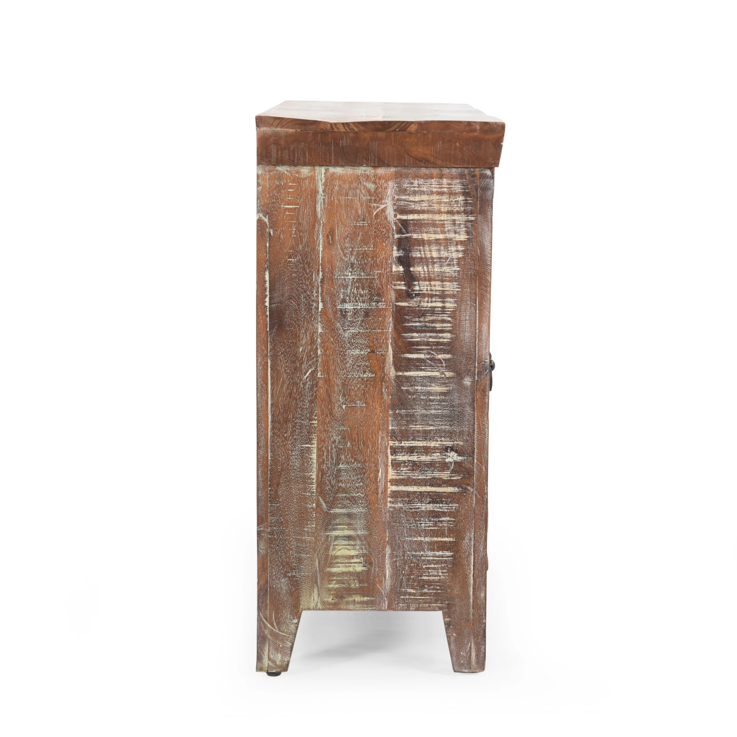 GDF Studio Alnoor Boho Handmade Recycled Wood Cabinet, Reclaimed Finish