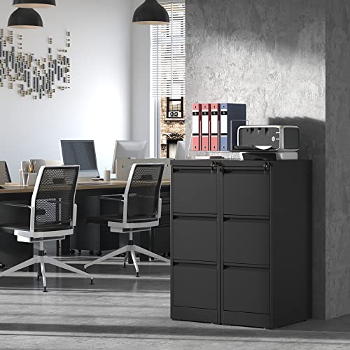 3 Drawer File Cabinet,Metal Filing Cabinets for Home Office,Vertical File Cabinet with Lock