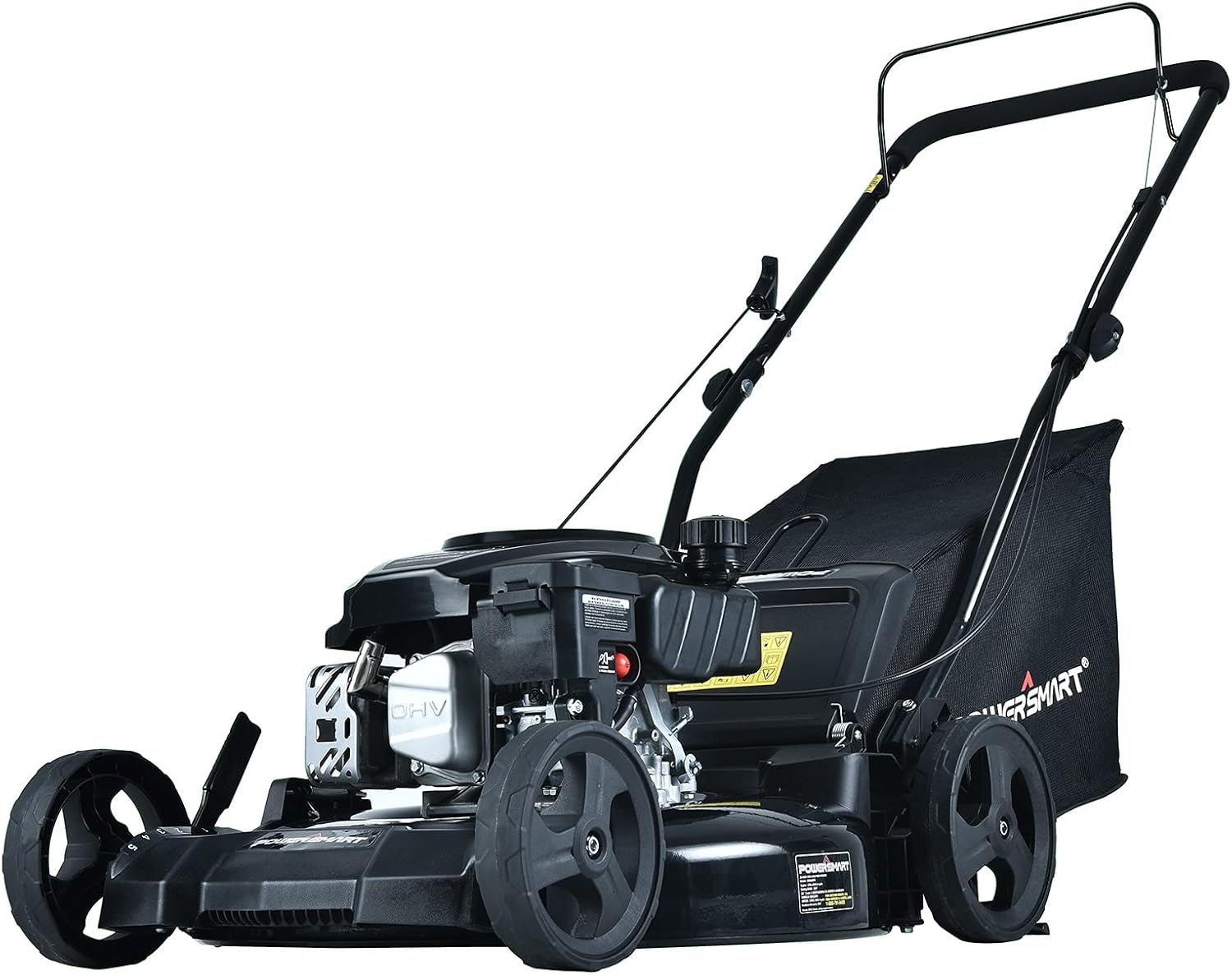 PowerSmart Push Lawn Mower Gas Powered, Side Discharge and Mulching Lawn Mower with 170CC 4-Stroke Engine