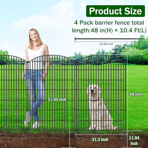 10 Panels No Dig Decorative Garden Fence - 40 in (H) x 23.6 ft (L)