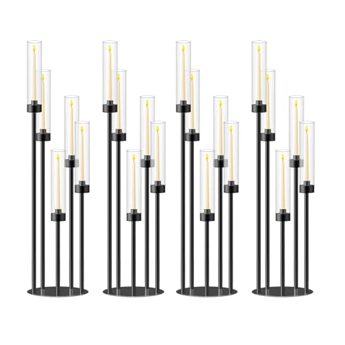 35inch 10pcs Black Candelabra Centerpieces for Tables 5 Arms Wedding centerpieces for Decorations