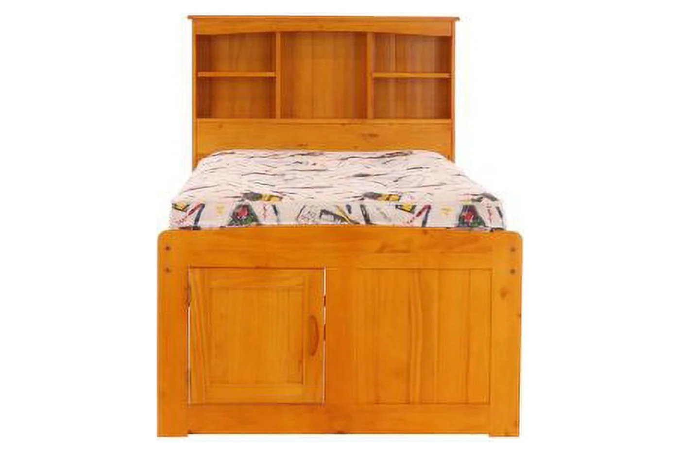 Discovery World Furniture - Full Size Bed Frame with Headboard Bookcase Captain Bed with 6 Drawers, Full Size Bed with Storage, Charcoal