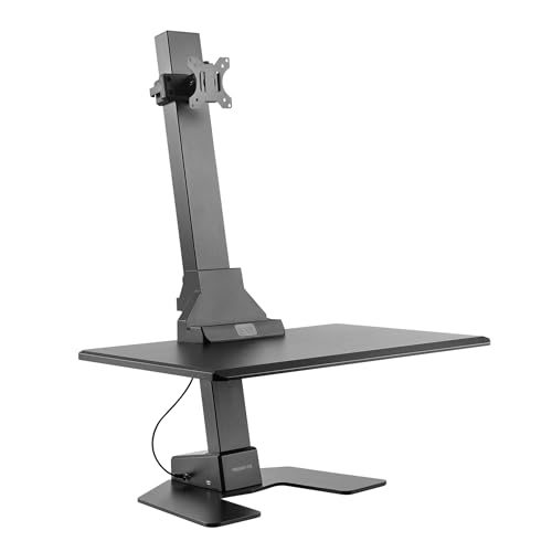 Mount-It! Electric Standing Desk Converter - Motorized Sit-Stand Desk Riser with Monitor Mount