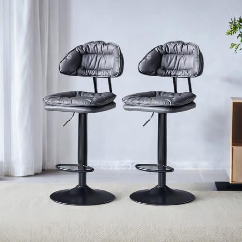 Adjustablet Swivel Bar Stools with Backrest and Armrest