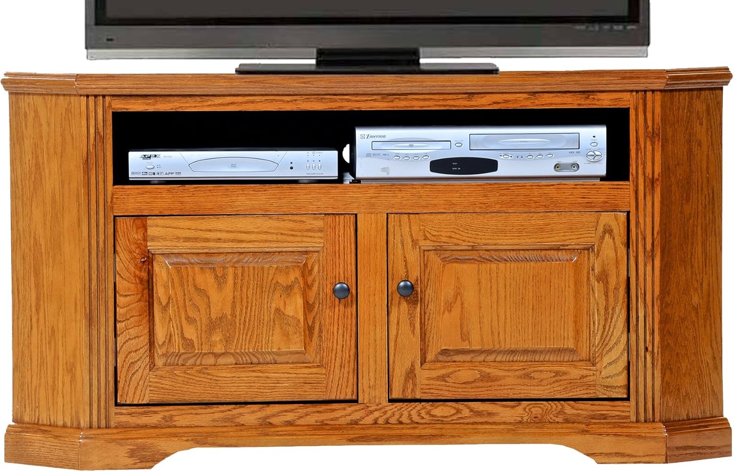 American Heartland Oak Corner TV Cart in Light