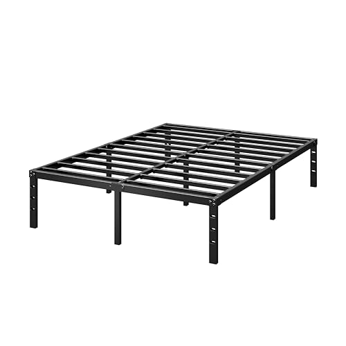 Metal Platform Bed Frame 14 Inch Tall Bed No Box Spring Needed,Twin Size Bed with Heavy Duty Strong Support Slats,Easy to Assemble,Black