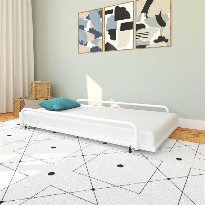 DHP Noah Round Tube Twin Trundle for Daybed in White - DE24947