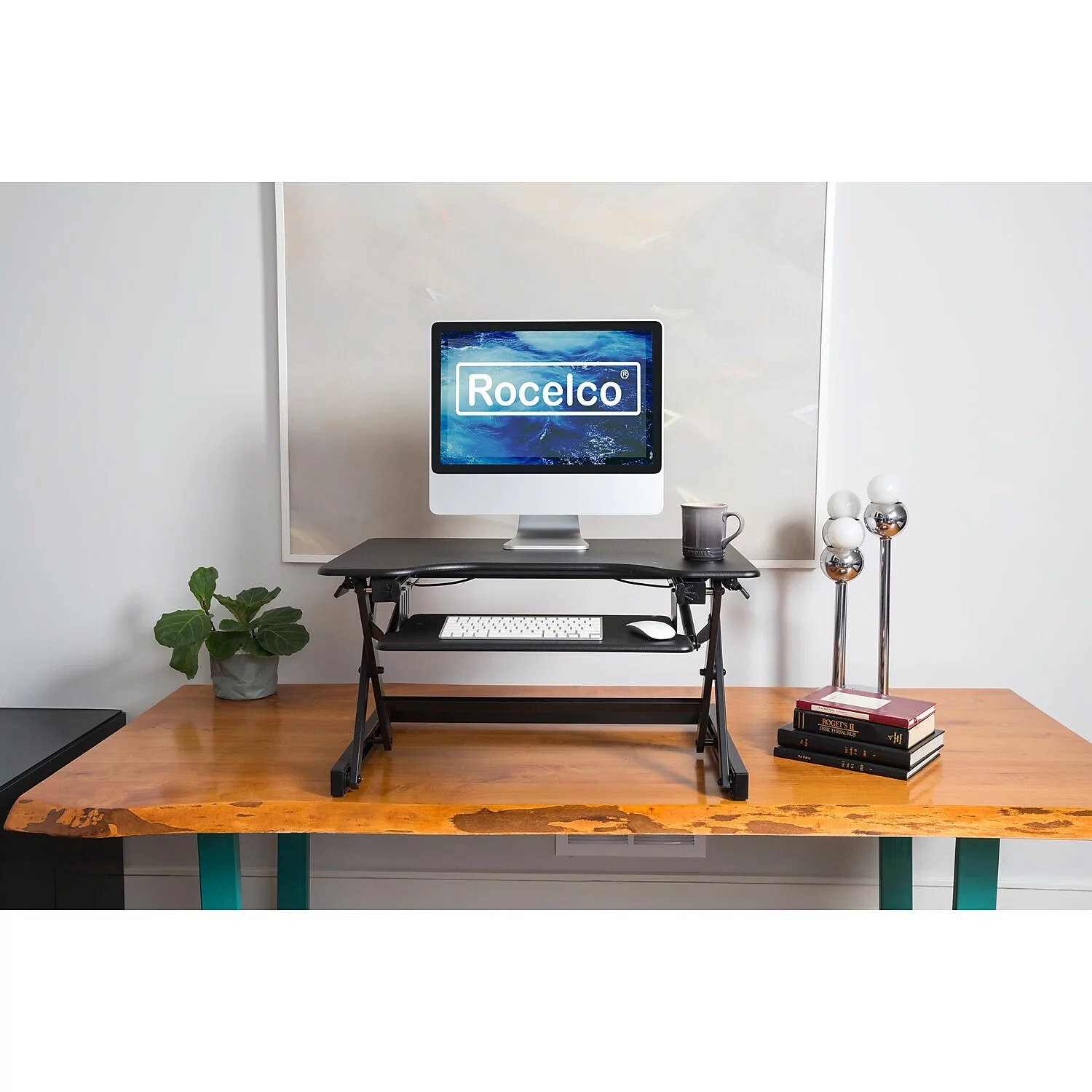 32" Height Adjustable Standing Desk Converter in Black (R EADRB2)