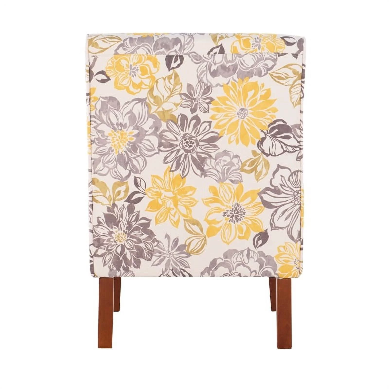 Riverbay Furniture Transitional Fabric Floral Accent Chair in Gray/Yellow