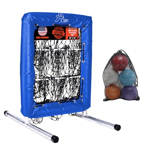 Anytime Baseball Pitching Net with Strike Zone | The No Hitter Net 9 Hole Net | Strike Zone Target for Baseball & Softball Training