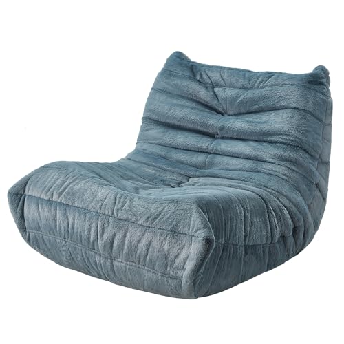 Bean Bag Chairs for Adults Giant Bean Bag Chair Memory Foam BeanBag Chair Big Bean Bag Sofa with Filler Faux Fur Fireside Beanbags Lazy Sofa for