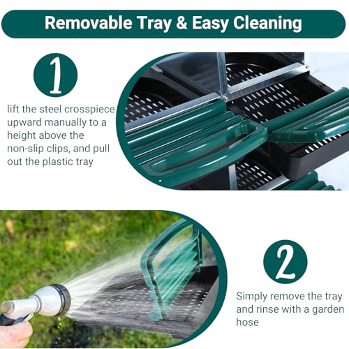 Chicken Nesting Box, 10 Hole 2 Layer Hen Nest Box with Legs, Roll Away Eggs Laying Boxes,Cleanable Pull Out Hen Roosting Boxes