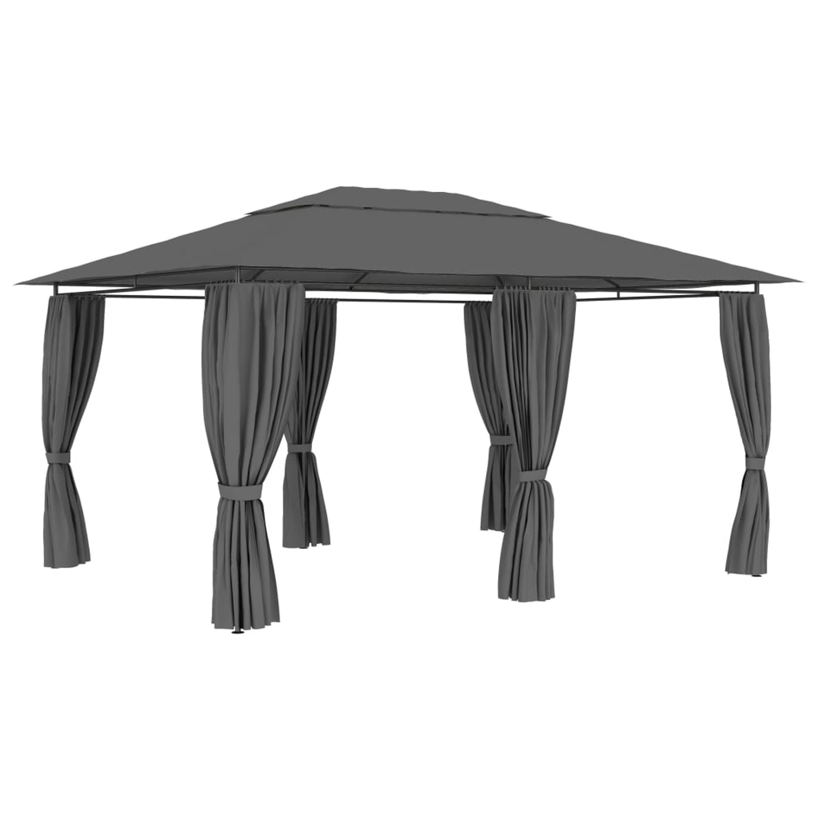 Suzicca Garden Marquee with Curtains 157.4"x118.1" Anthracite