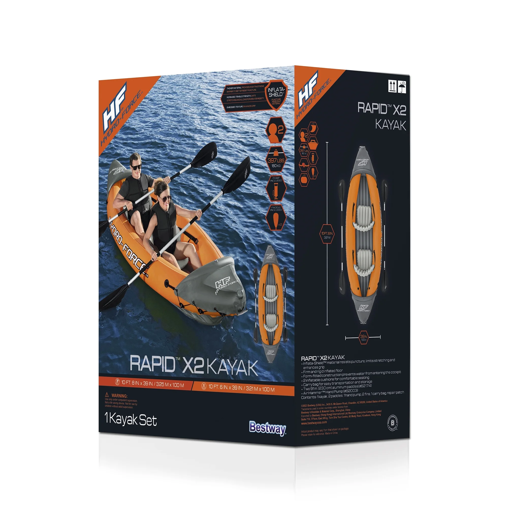 Bestway Hydro Force Lite Rapid X2 Inflatable Outdoor Water Sport Kayak Set - Radiant Selections