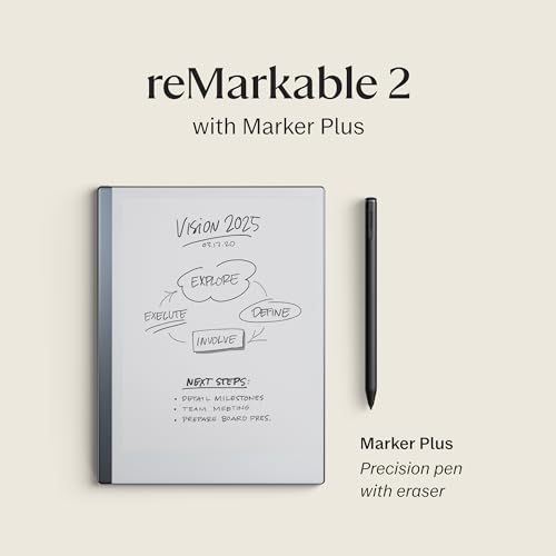 reMarkable 2 Bundle 2 Tablet (10.3&rdquo; Digital Paper Display) &ndash; Includes Marker Plus, Marker Tips, USB-A to USB-C Cable