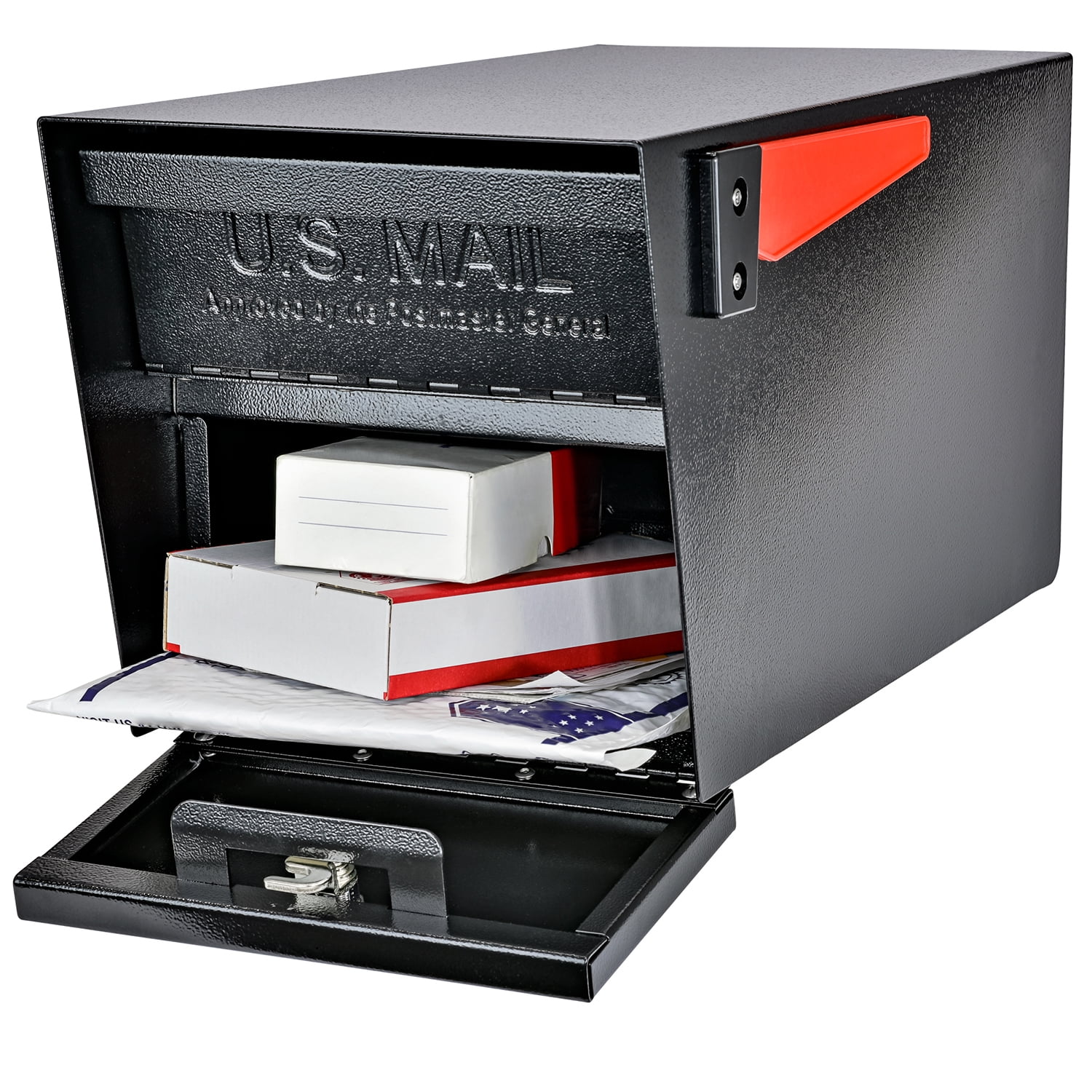 Mail Manager Street Safe Latitude Locking Security Mailbox (Front & Rear Access), Black - Curated Treasures Market