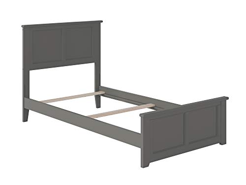 AFI Madison Twin Extra Long Traditional Bed with Matching Footboard and Turbo Charger in White