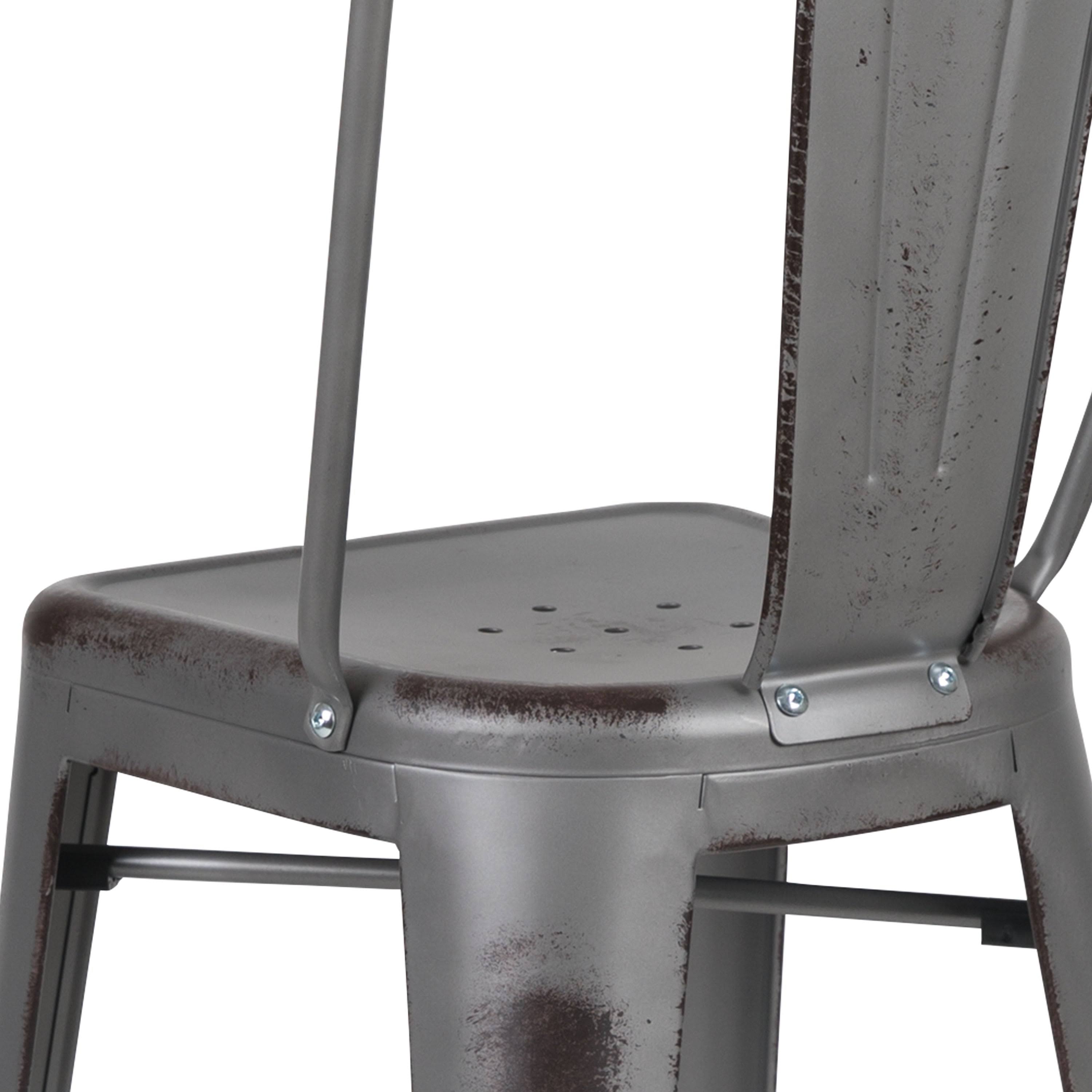 Lancaster Home Distressed Metal 30-Inch Stool (Black)