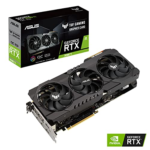 ASUS TUF Gaming NVIDIA GeForce RTX 3080 Ti OC Edition Graphics Card (PCIe 4.0, 12GB GDDR6X, HDMI 2.1, DisplayPort 1.4a, Dual Ball Fan Bearings