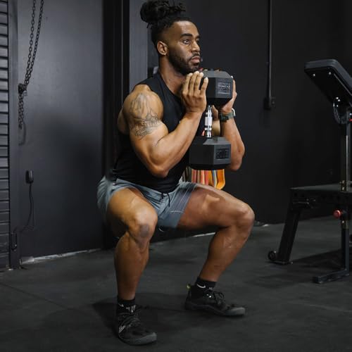 Titan Fitness 55-100 LB Pair Free Weights, Black Rubber Coated Hex Dumbbell, Ergonomic Chrome Handle, Strength Training, Full Body Workout