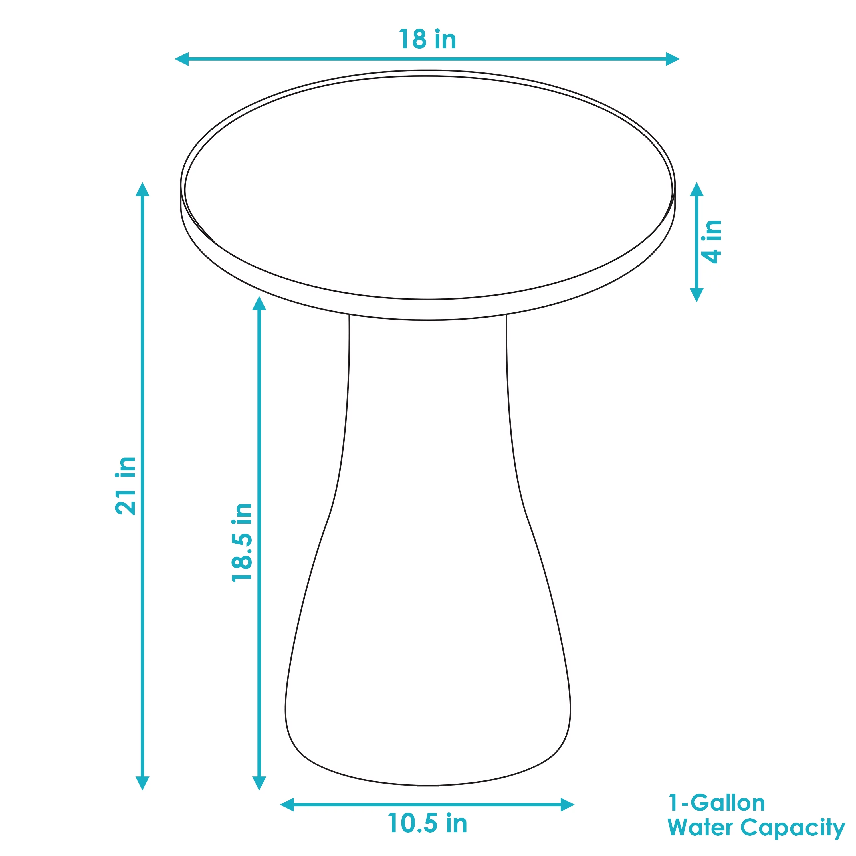 Sunnydaze Glazed Ceramic Outdoor Bird Bath - 18" - Galaxy Blue