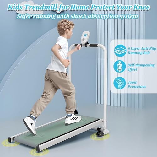 Foldable Kids Treadmill - Self-Propelled Indoor Exercise Equipment for Ages 3-15