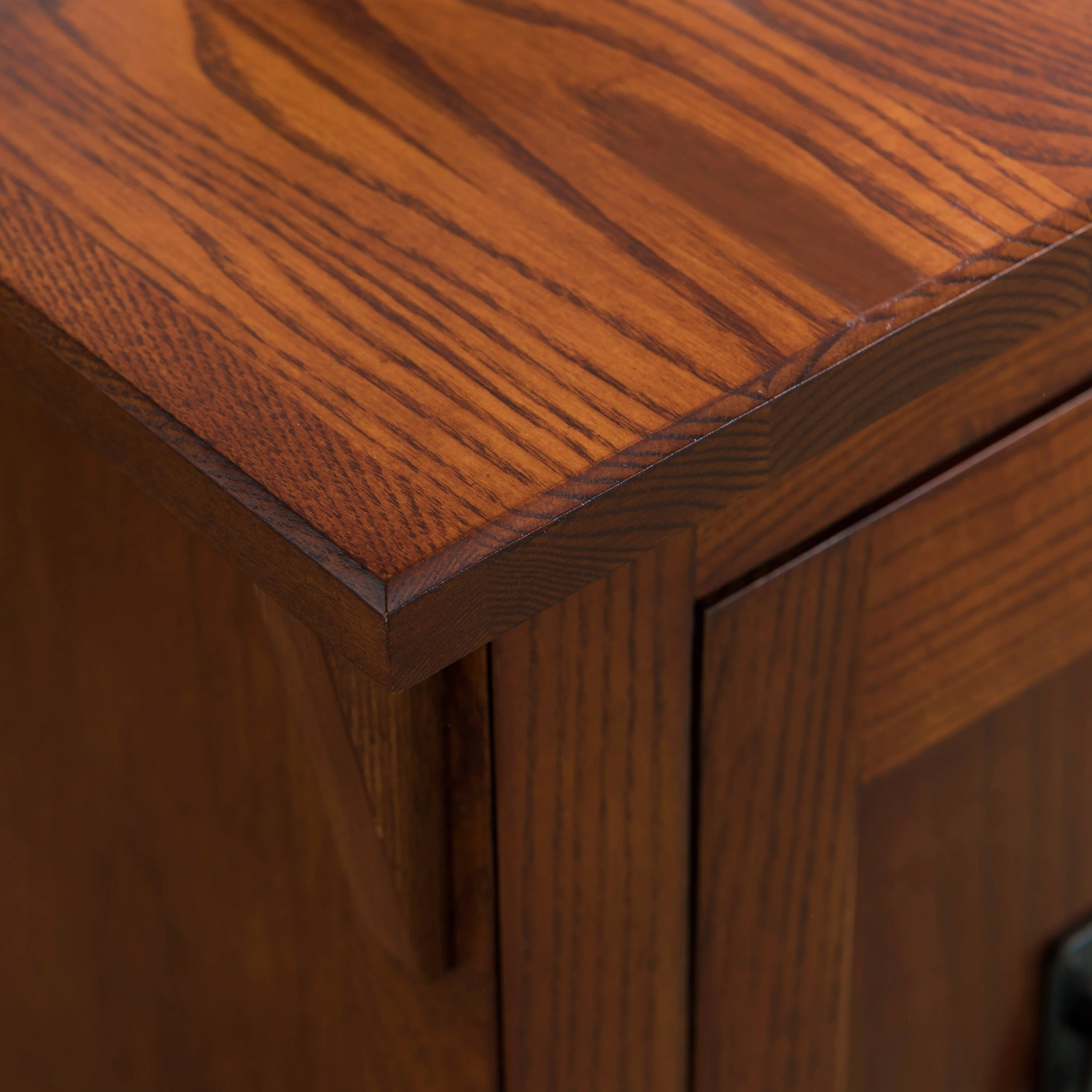 Leick Home 10032-RS Mission Cabinet End Table, Made with Solid Wood, Side Table for Living Room, Bedroom and Printer Stand, Russet Finish