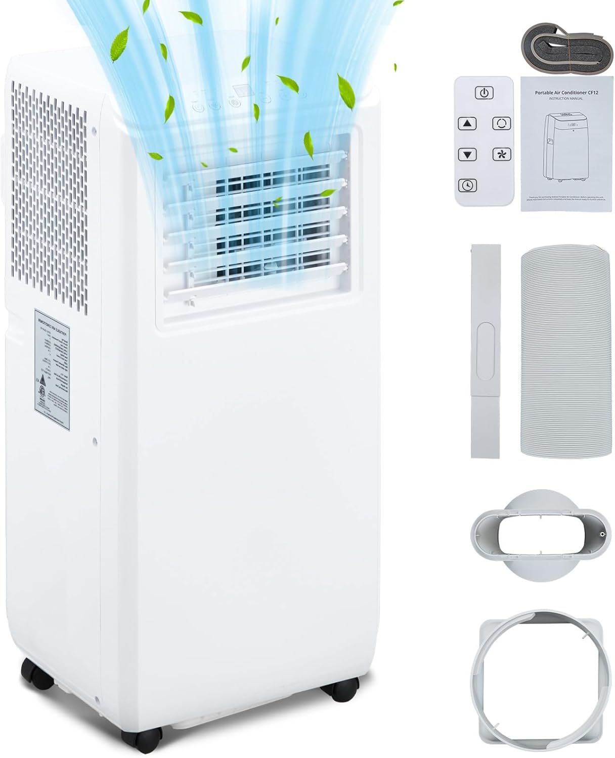 10000BTU Portable Air Conditioner, Portable AC Unit for Room up to 450 Sq. Ft. Space, Portable AC with Remote Control, 3-In-1 Cool, Fan