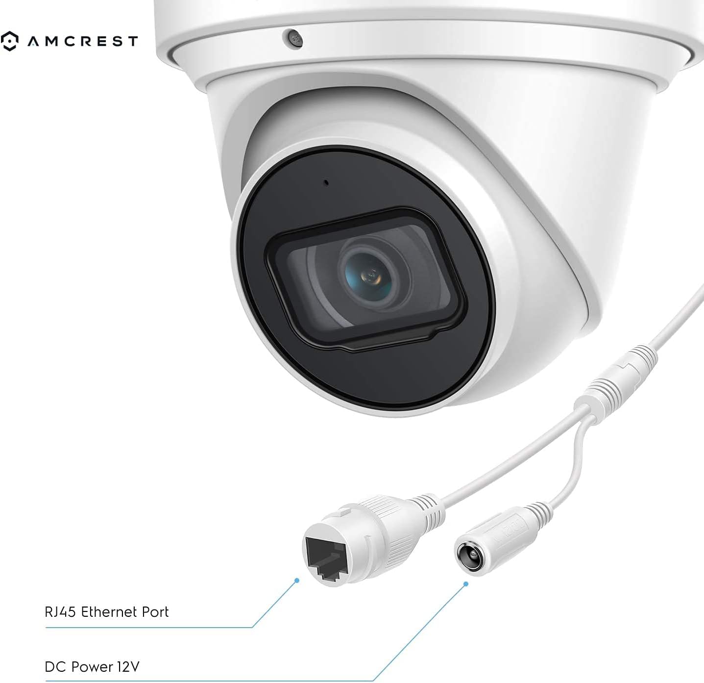 Amcrest 4K POE Camera AI Human/Vehicle Detection, UltraHD 8MP Outdoor Security Turret POE IP Camera, 3840x2160, 4K @30fps, Wide Angle
