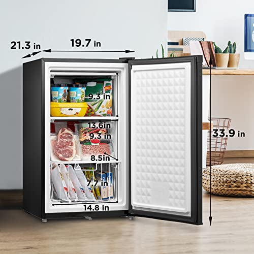Midea WHS-109FW1 Upright Freezer, 3.0 Cubic Feet, White