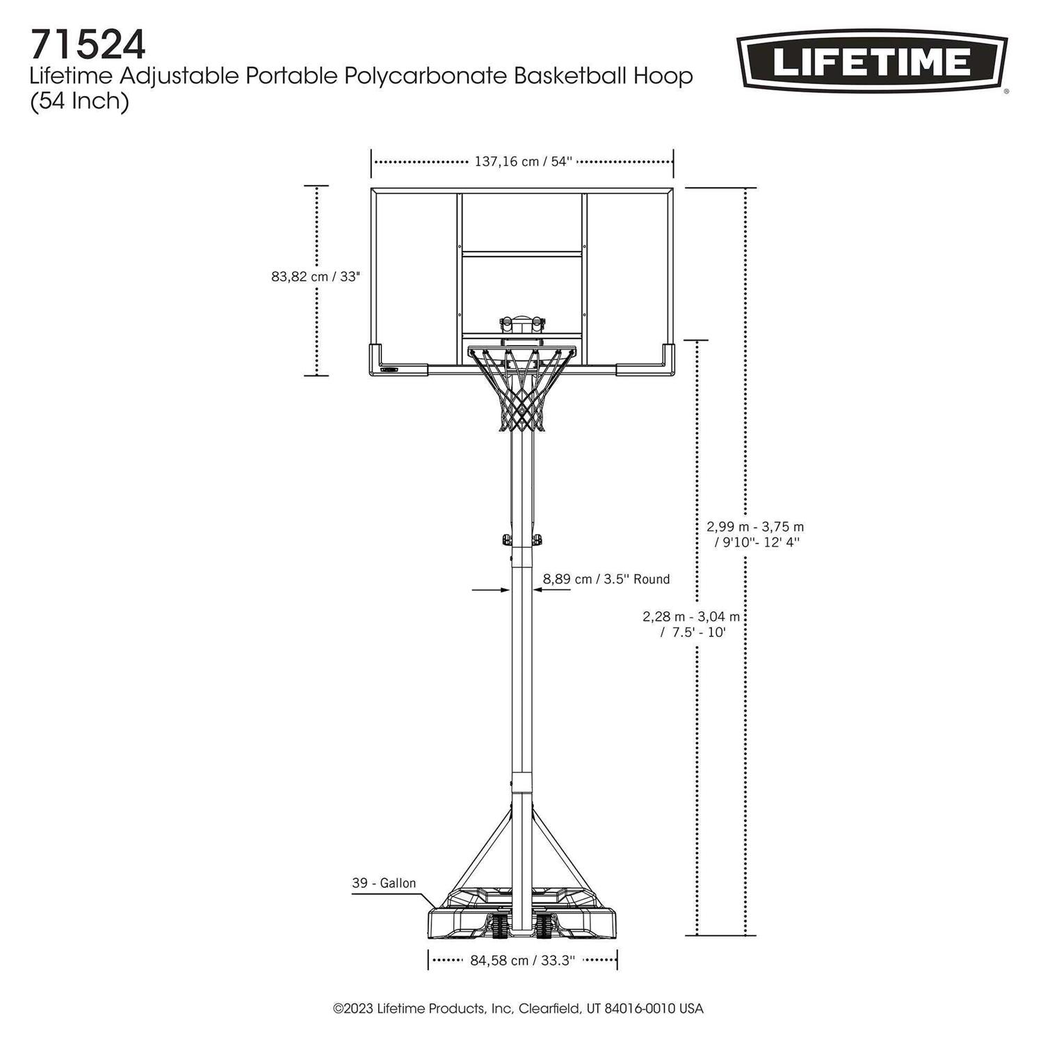 Lifetime Adjustable Portable Basketball Hoop - Sports Supplies Online Store