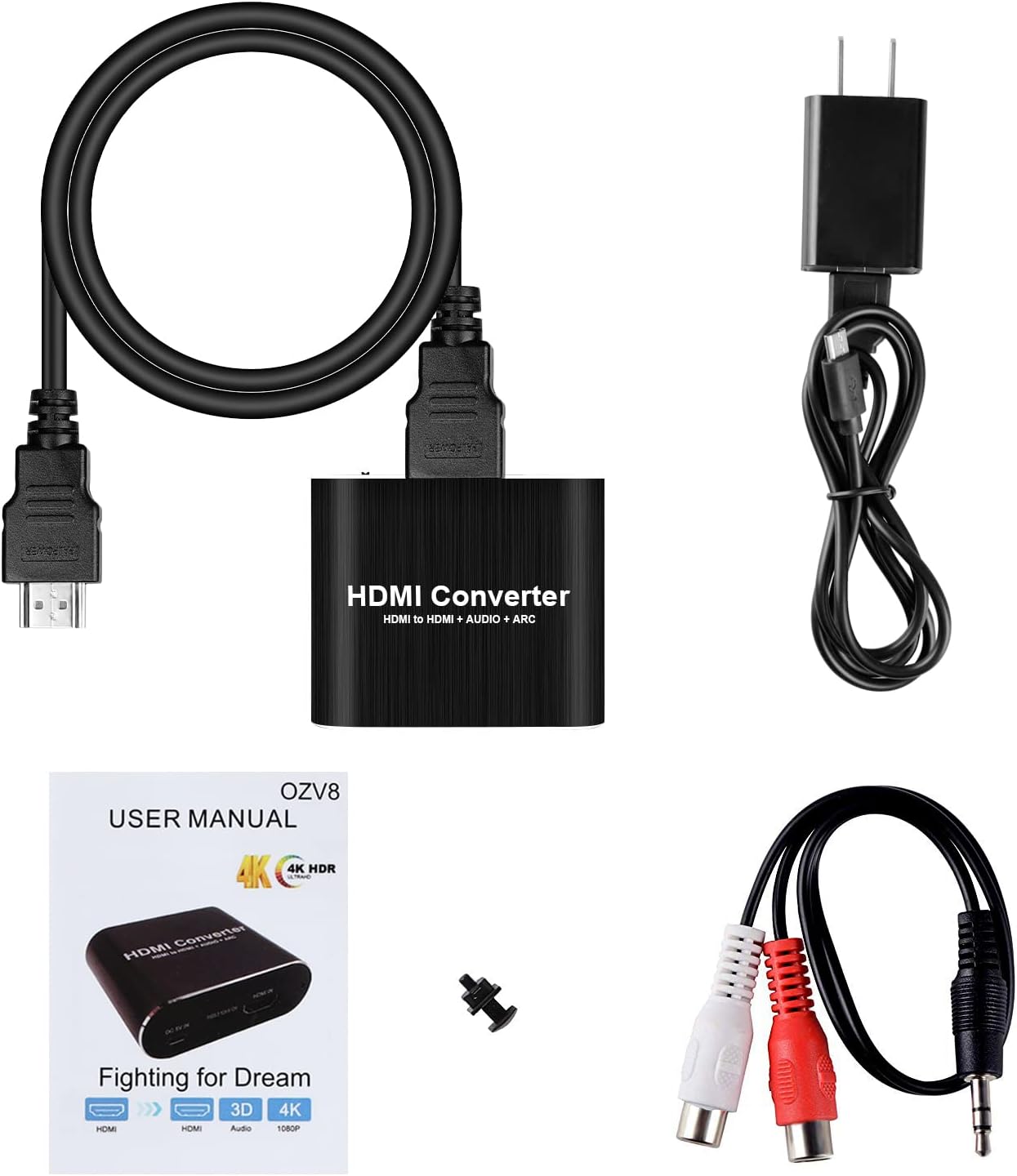 avedio links 4K@60Hz HDMI Audio Extractor, HDMI to HDMI + Optical Toslink SPDIF + 3.5mm AUX Stereo Audio Out