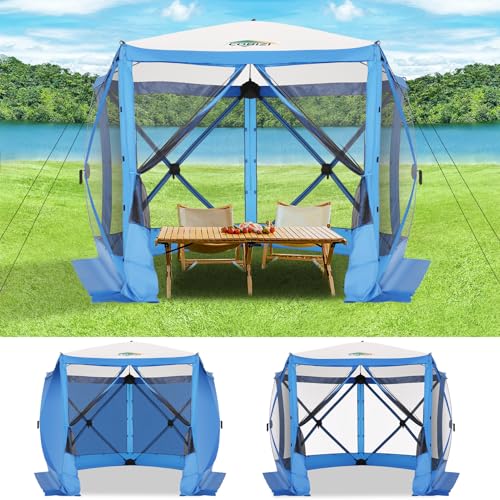 COBIZI 12x12ft Pop up Gazebo Screen Tent Screen House for Camping, Camping Outdoor Screened Gazebo, Canopy Tent