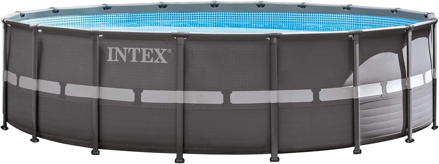 Intex 18ft X 52in Ultra Frame Pool Set with Sand Filter Pump, Ladder, Ground Cloth & Pool Cover